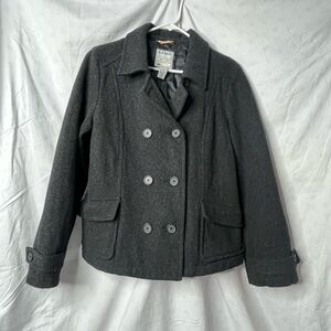 Vintage Old Navy Women’s Dark Charcoal Double-Breasted Peacoat Size L